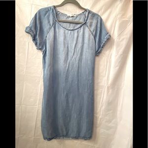 Chambray Shirtdress Tunic Short Sleeve